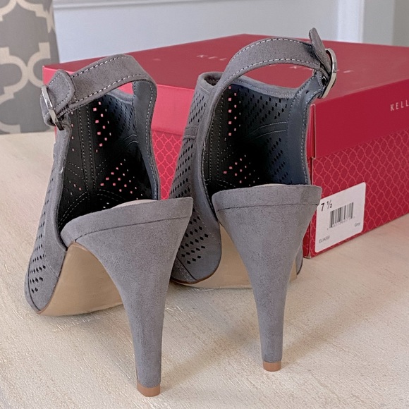 Kelly & Katie Eliassi gray perforated heeled boots - Picture 4 of 6